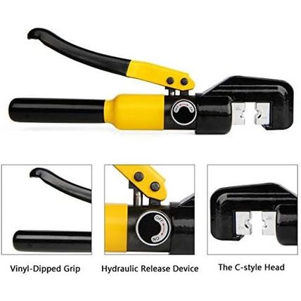 10 Tons Hydraulic Crimping Tool Battery Cable Lug Terminal Crimper with 9 Pairs