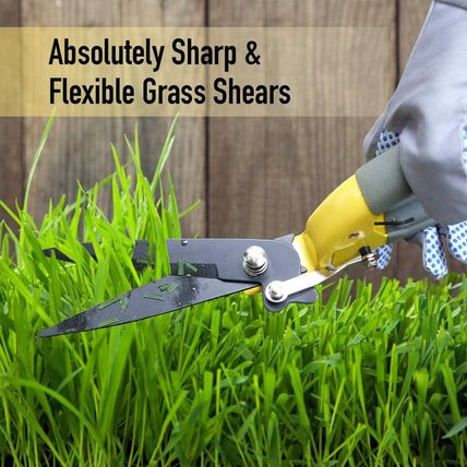Jardineer Grass Shears Handheld, Razorsharp Hand Grass Clippers, Non-Slip Grass