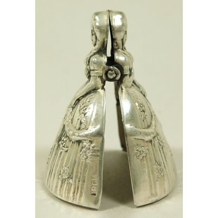 Antique Figural Silver Plated Menu Holder Place Marker Elldee French German DRGM