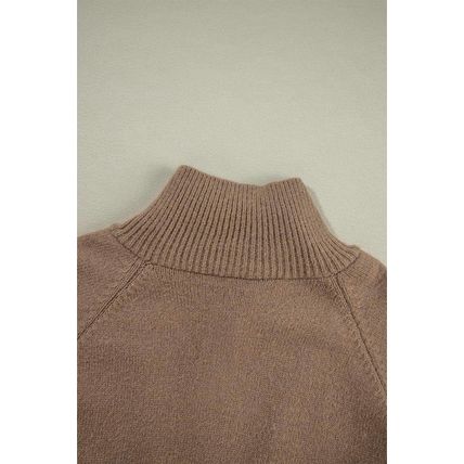Brown Western Printed Ribbed Trim Collared Zip up Cardigan