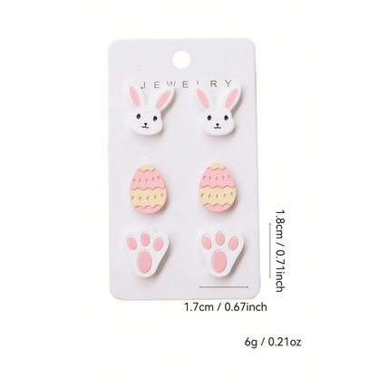 Pink Happy Easter Day Cute Earrings