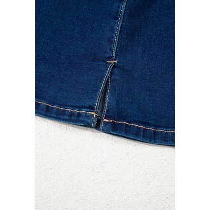 Dirty blue Sleeveless Zipped Bodycon Denim Short Dress