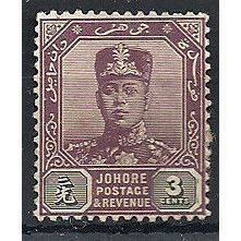 Johore 1912 SG80 3c Dull Purple & Olive-Black Mounted Mint ...