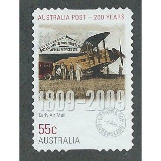 AUS 2009 55c (S/A) '200TH ANN OF AUSTRALIA POST-AIRMAIL ' FINE USED (EBID35-930)