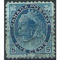 Canada 1898 SG158 5c Prussian Blue Fine Used ... .