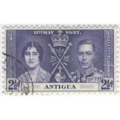 Antigua KGVI 1937 Coronation 2½d Blue Used SG 97 Sc 83 CD 302 postage stamp king