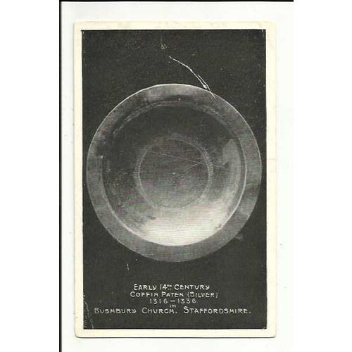 Staffordshire BUSHBURY CHURCH Coffin Paten Postcard