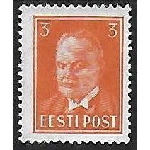 Mi 156 w (*): 3 s. brownish orange Definitive Stamp: President Konstantin Päts.