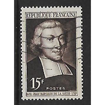 FRANCE 1951 DE LA SALLE 15F BROWN SG 1110 FINE USED#2