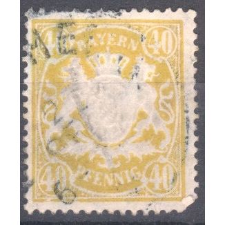 Bavaria 1888 - 40pf yellow - Bavaria Arms - used