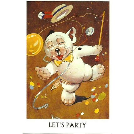 BONZO "Let's Party" (G.E.Studdy) Postcard (Mayfair BO 580)