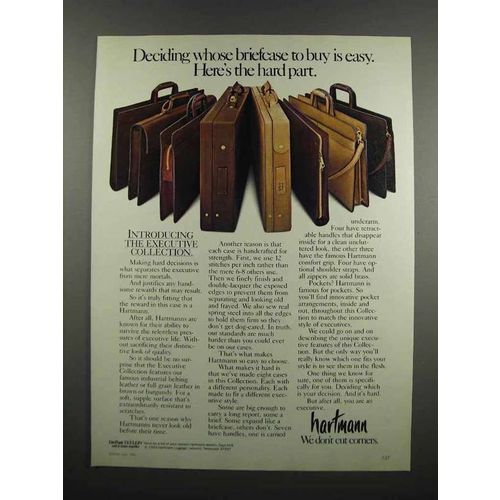 1983 Hartmann Executive Collection Briefcase Ad