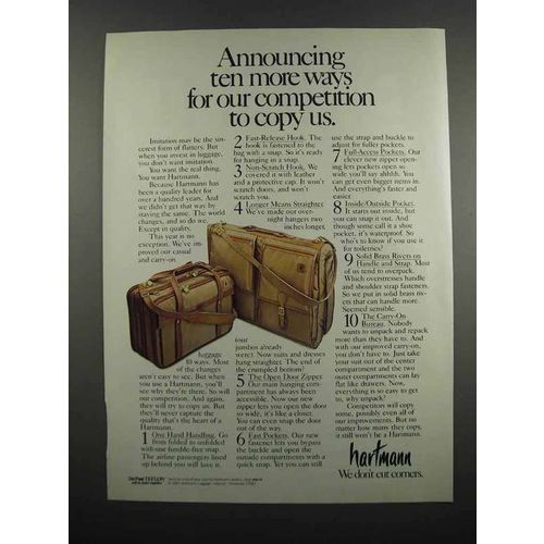 1983 Hartmann Luggage Ad - Announcing Ten More Ways