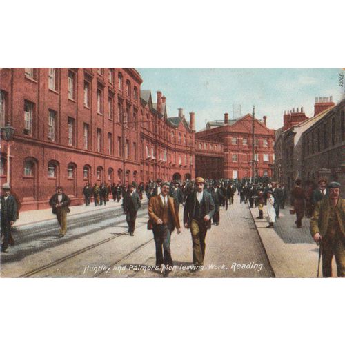 GB 1909 Huntley & Palmers Men Leaving Work Reading by Friths see other listings