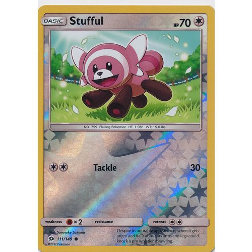 Pokemon Sun & Moon 111/149 Stufful Rev Holo