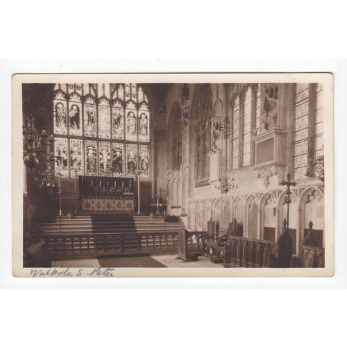 Church Interior Walpole St Peter Postcard Norfolk B