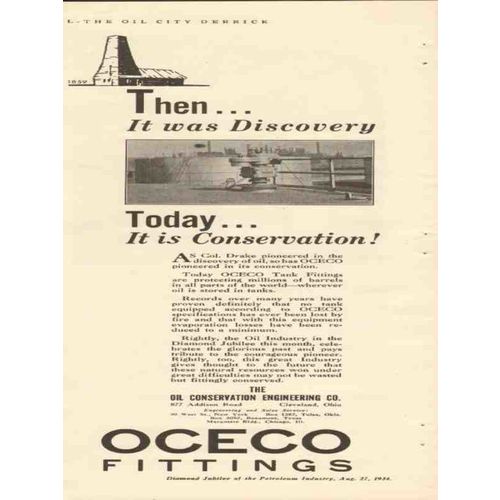 OIL CONSERVATION ENGINEERING COMPANY 1934 discovery OCECO vintage ad