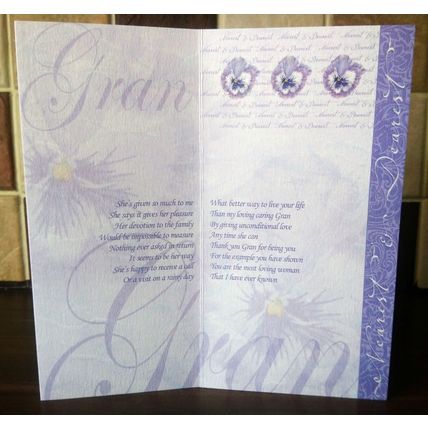 Gran Birthday Cards - 3-fold card - Glitter Card - 001