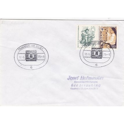 West Berlin 1975 Frankfurt am Main Interstoff Cover special cancel typed VGC