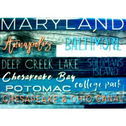 Maryland Cities Porcelain Fridge Magnet