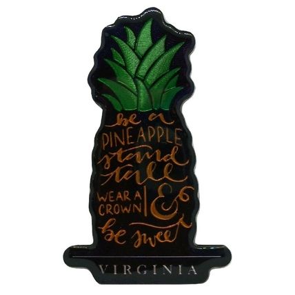 Virginia with Pineapple Foil Design Fridge Magnet