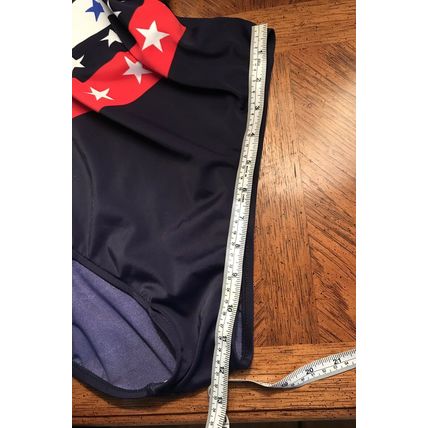 LIZ CLAIBORNE LIZSPORT Navy Blue w/Red White Blue Patriotic Stars Swimsuit-14