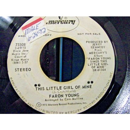 Faron Young-This Little Girl Of Mine / It Hurts So Good-45rpm-1972-EX *Promo