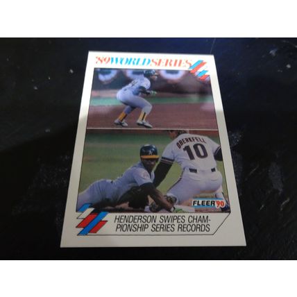 1990 Fleer 1989 World Series Card # 11 of 12 Rickey Henderson Ex (5) Athletics
