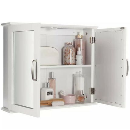 Argos Home Tongue & Groove Mirrored 2 Door Cabinet - White