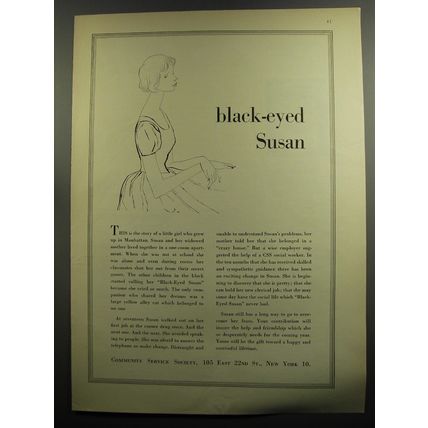 1952 Community Service Society Ad - Black-eyed Susan