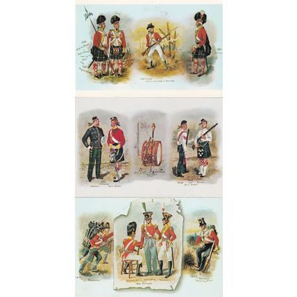 Argyll Highlanders Dress Military Costume 3x Postcard s
