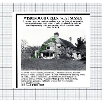 Wisborough Green West Sussex House Sale Advert - 1981 Cutting
