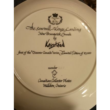 KEIRSTEAD ROYAL GRAFTON CHINA PLATE DISCOVER CANADA SAWMILL KINGS LANDING