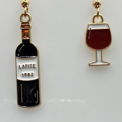 Earrings Red Wine Bottle Glass Dangle #618