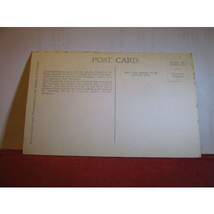SCOTTISH NATIONAL WAR MEMORIALBUILDING, EDINBURGH. antique postcard F C Inglis =