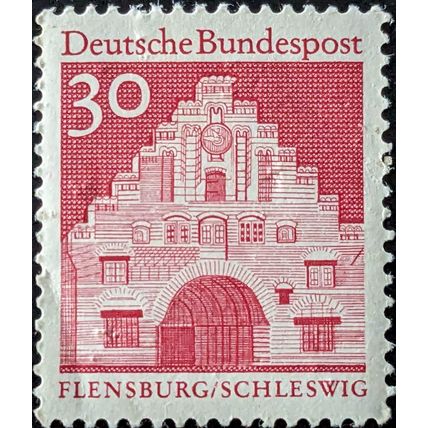 STAMP GERMANY WEST SG1371 1967 30pfg North Gate Flensburg Used