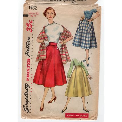 Simplicity 1462 Lady's skirt and stole vintage sewing pattern
