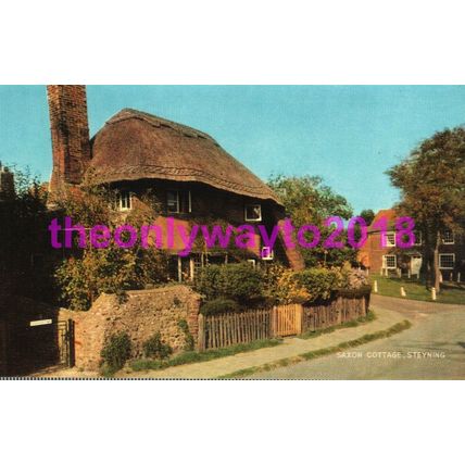 Saxon Cottage, Steyning, Sussex, England, Salmon Postcard