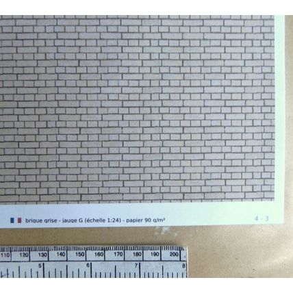 Papier brique - gris - calibre G échelle 1:24 - feuille A4 (297x210mm