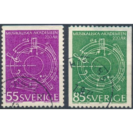 Bicentenary Swedish Royal Academy of Music - Sweden 1971 - F H - MiNr 713/4
