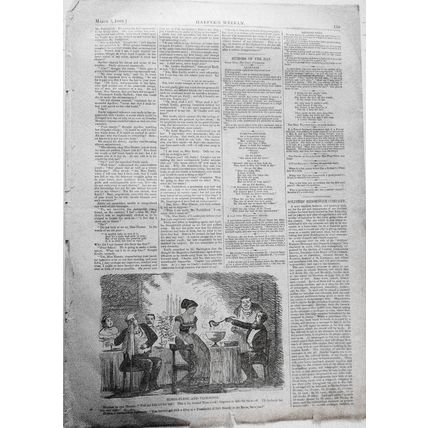 Booth of Soldiers' Messenger Co. / Pork vs. Milk / Horse Flesh & Trimmings. 1868