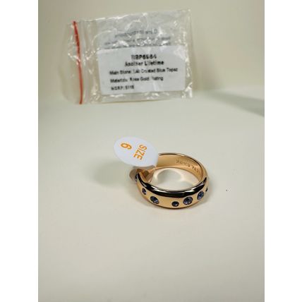NIB Bomb Party Sz6 BP Ring RBP6964 Another Lifetime LC Blue Topaz Rose Gold Pl