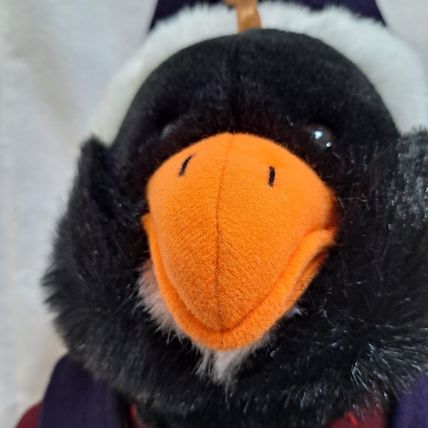 Vintage ZCMI PENGUIN 3D PLUSH CHRISTMAS STOCKING 22" Bird Felt