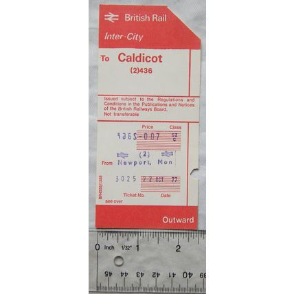 1977 ticket British Rail Inter-City Newport Mon / Caldicot (2) 436