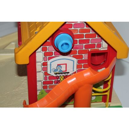 VTG Fisher Price Little People School House Playground Bus 80s Toys 2550 Set