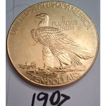 9 Golden Coin Reproduction Coins 1/4 to 3/4 Rounds BU Mint US Lot 1849-1933