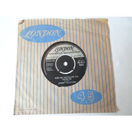 7" 1962. JOHNNY TILLOTSON .SEND ME THE PILLOW YOU DREAM ON LONDON HLA 9598 .N M