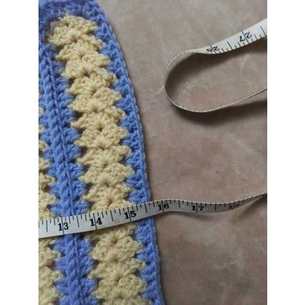 Brand New Crochet Doll Blanket Lavender & Lemon Stiped