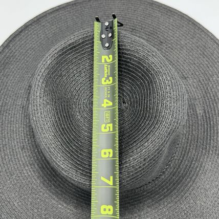 Nine West Gray Straw Hat Wide Brim Used w/Wear Good Cond Fashion