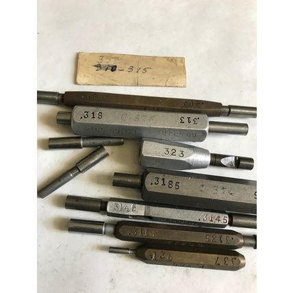 MIXED LOT GO NO GO SMOOTH PLUG GAGES,.3115,.3135,.303,.308,.313,.3145,.  3185,ES